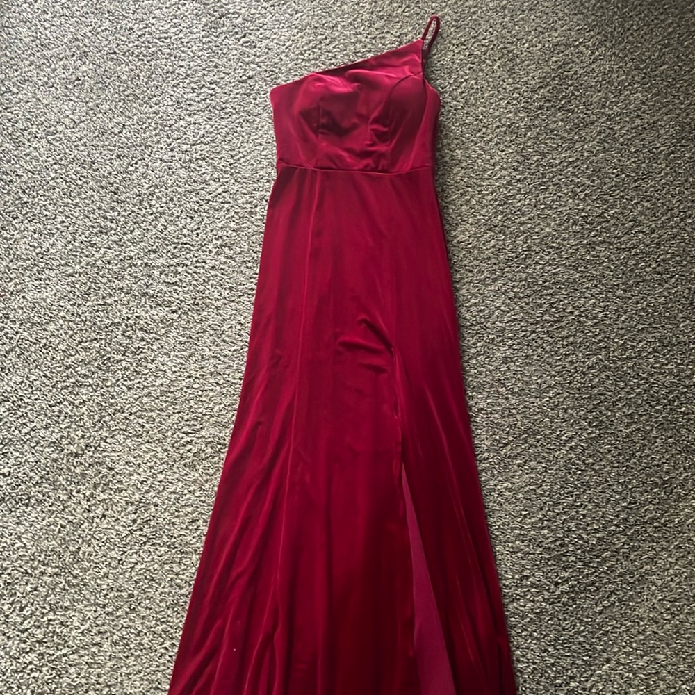 Azazie Bridesmaids Burgandy Velvet Dress